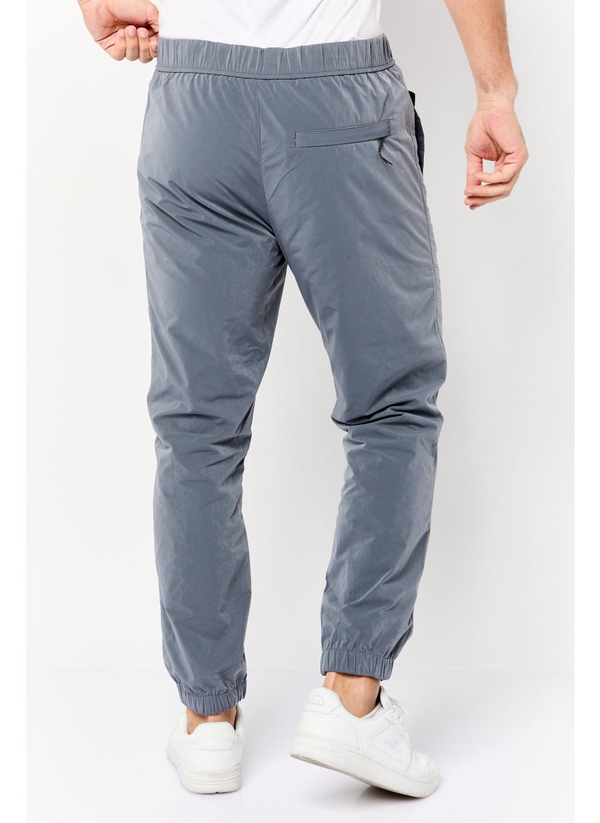 SELECTED Men Tapered Fit Solid Non Stretchable Jogger Pants, Grey  - Image 2