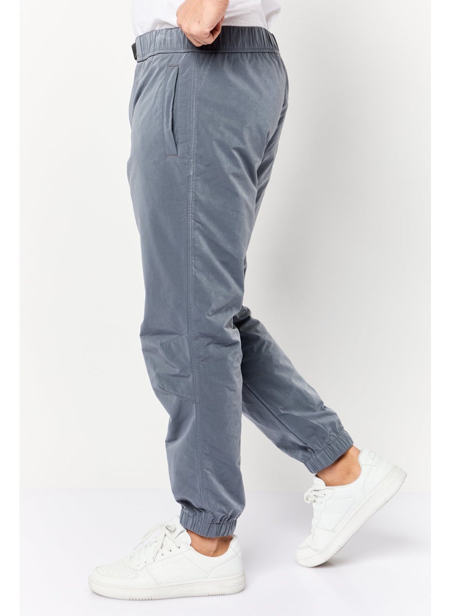 SELECTED Men Tapered Fit Solid Non Stretchable Jogger Pants, Grey  - Image 3