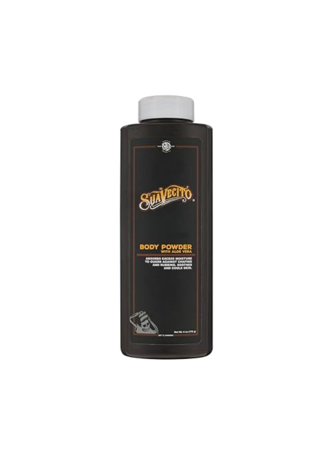 Suavecito Body Powder with Aloe Vera 6 oz Original Scent Provides Long Lasting Comfort Protection Eliminates Chafing Rubbing Guards Against Excess Moisture Soothes Cools Skin - Image 1