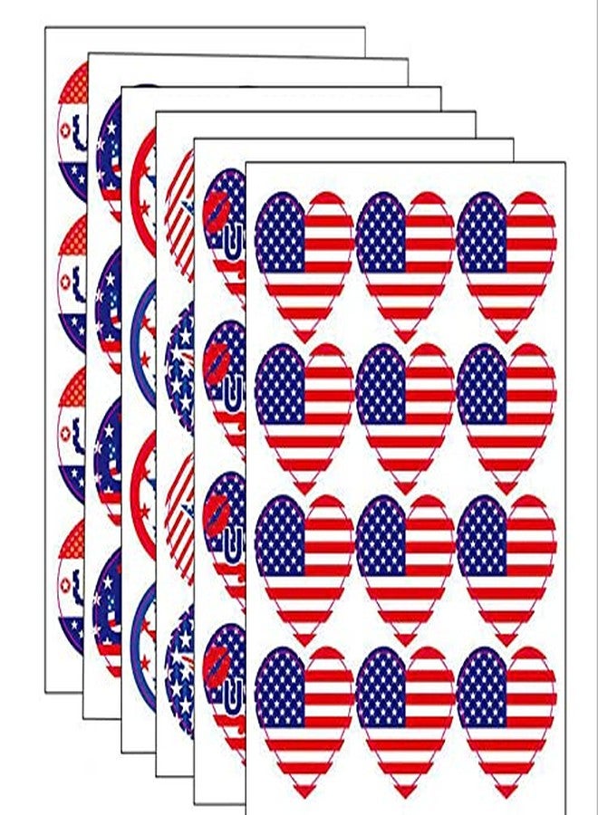 iKammo 12 Sheets USA Stickers Decals Independence Day Stickers 1.5 Inch National Flag DIY Stickers for Kids Party Favors,Gift of Festival,Rewards,Art Craft. (Independence Day) - Image 1