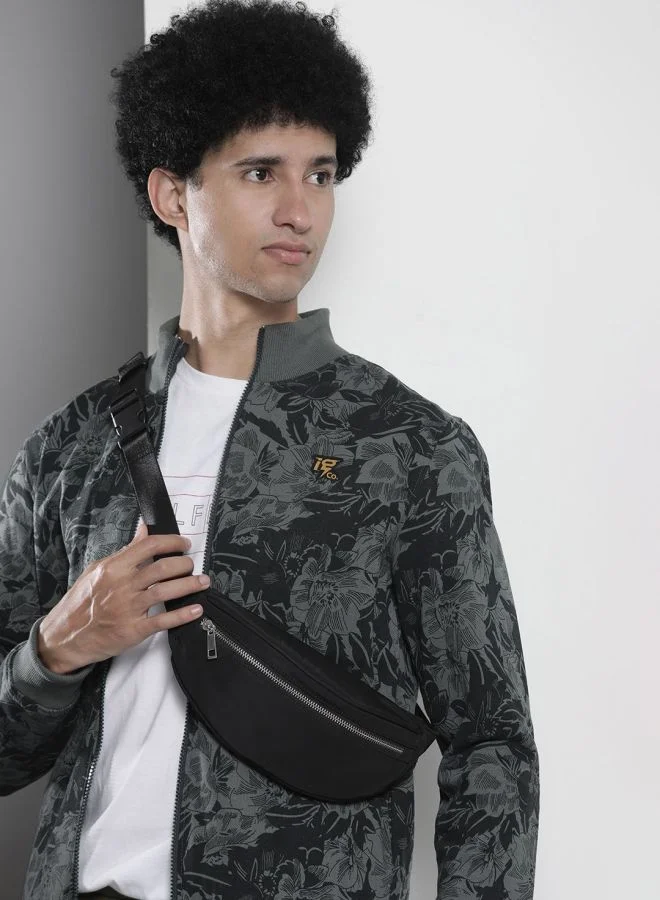 The Indian Garage Co Men Regular Fit Tropical High Neck Full Sleeves Sweatshirt