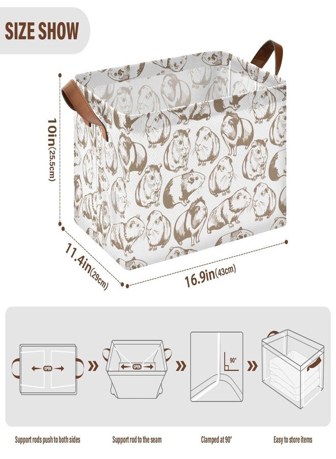Yasala Shelf Basket Guinea Pig Vintage Foldable Nursery Storage Bin Organizer Closet Bin with Handle Clothes Container Laundry Hamper Decorative Cube - Image 3