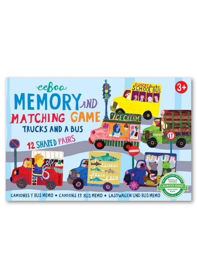 eeBoo: Trucks and a Bus Little Memory Matching Game, Developmental and Educational, Sharpens Recognition, Concentration and Memory, Perfect for Ages 3 and up - Image 1