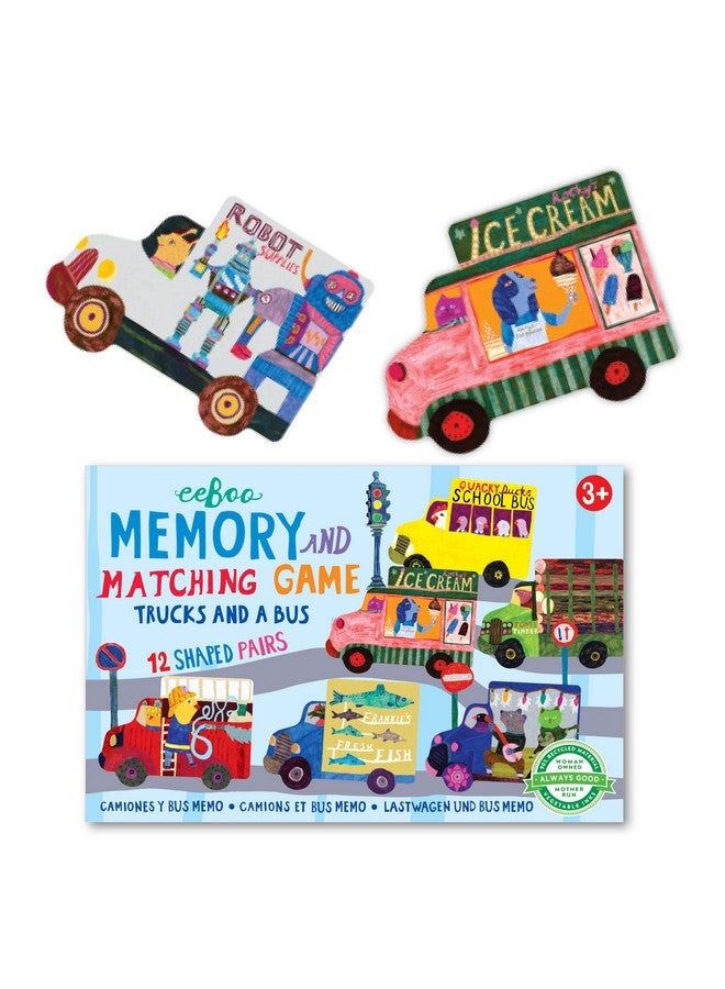 eeBoo: Trucks and a Bus Little Memory Matching Game, Developmental and Educational, Sharpens Recognition, Concentration and Memory, Perfect for Ages 3 and up - Image 2