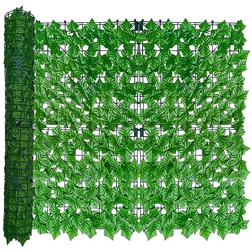 ODTORY Artificial Ivy Privacy Fence Wall Screen,40X120 in UV-Anti Faux Greenery Backdrop Ivy Vine Leaf Hedges Fence Panels for Patio, Balcony, Garden, Backyard Indoor Outdoor Light Green Wall Decor - Image 1
