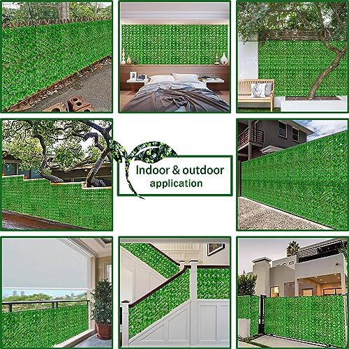 ODTORY Artificial Ivy Privacy Fence Wall Screen,40X120 in UV-Anti Faux Greenery Backdrop Ivy Vine Leaf Hedges Fence Panels for Patio, Balcony, Garden, Backyard Indoor Outdoor Light Green Wall Decor - Image 5