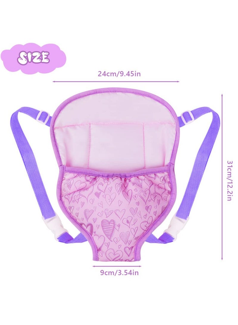 CMGTYYD Baby Doll Carrier, Doll Backpack with Adjustable Straps, Doll Sling Carrier, Doll Storage Bag Backpack Front and Back Portable Bag Doll Accessories for 14-18 Inch Dolls (Doll Not Included) - Image 2