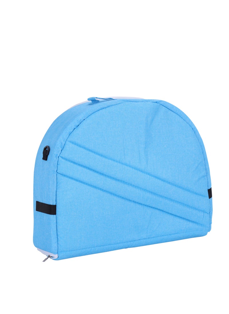 BABY PLUS - Portable Folding Baby Travel Crib with Mesh Canopy, Bug Net, and Infant Lounger | Compact and Travel-Friendly Baby Sleeper Bag | Lightweight Nursery Bed for Newborns 0-12 Months, BLUE - Image 1