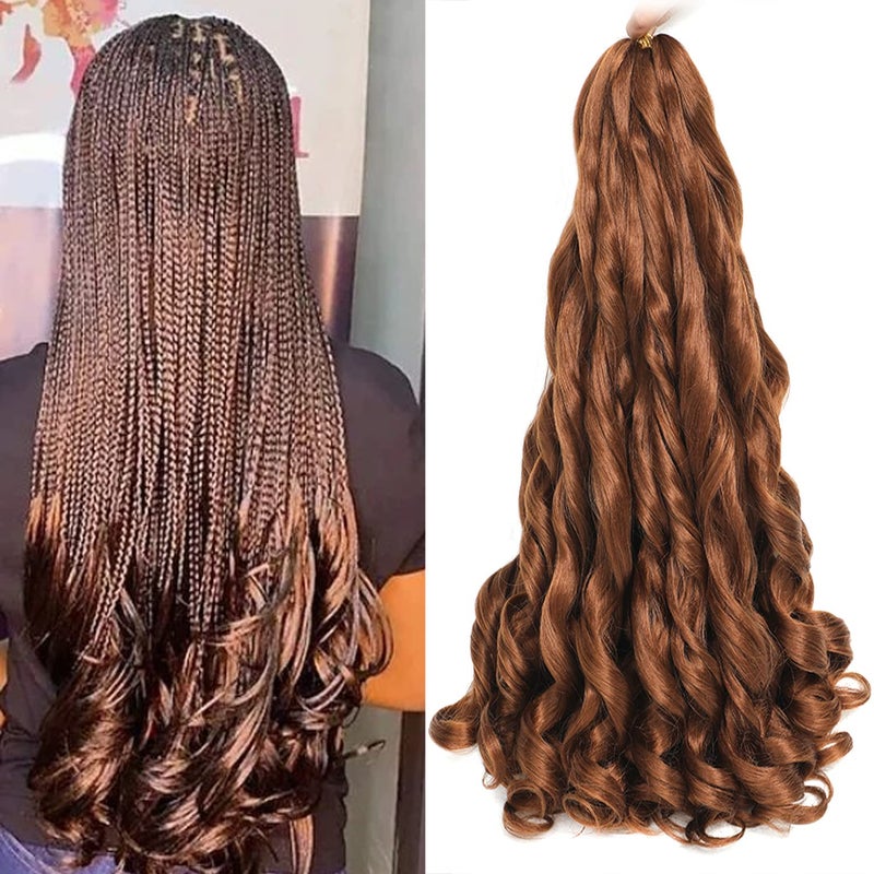 conrora French Curly Braiding Hair 24 Inch 8 Packs - Pre Stretched Bouncy Braiding Hair- Loose Wavy Synthetic Hair Extensions For Black Women (24 inch 8 packs, 30) - Image 1