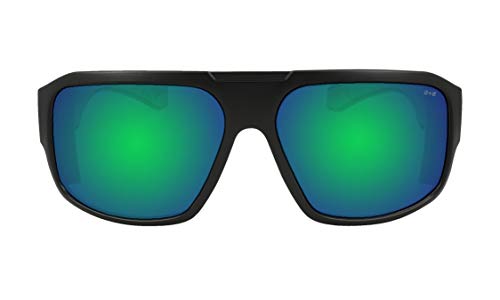 BOMBER MEGA Bomb M103GM Safety Sunglasses for Men with Matte Black frame Green Mirror Safety Sunglass lens NonSlip foam lining ANSI Z87 Compliant UV Protection M103GM - Image 3