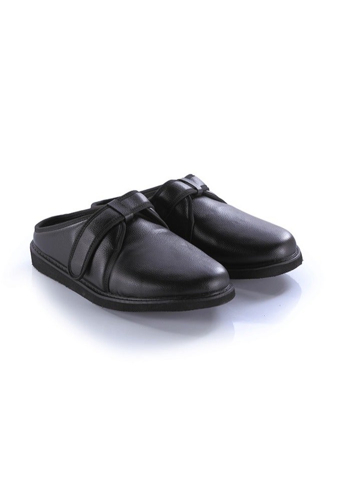 HT Medical shoes, leather medical soap for diabetics - leather soap slippers 45, black for unisex - Image 1