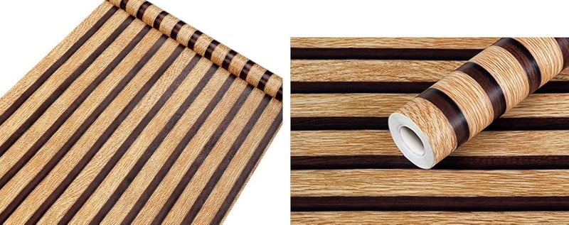 Nimbose® Vertical Black Lines Wood Wall Stickers for Wall Decor, Wooden Wallpaper for Walls Self-Adhesive Wall Paper for Home Kitchen Living Room & Bedroom (45x500 cm) - Image 4