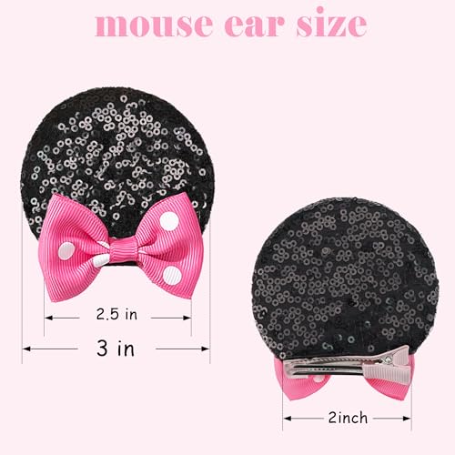 CellElection 8PCS Mouse Ears Hair Clips for Women Girls Mouse Bows Barrettes Hair Accessories for Party Favor Halloween Christmas - Image 5