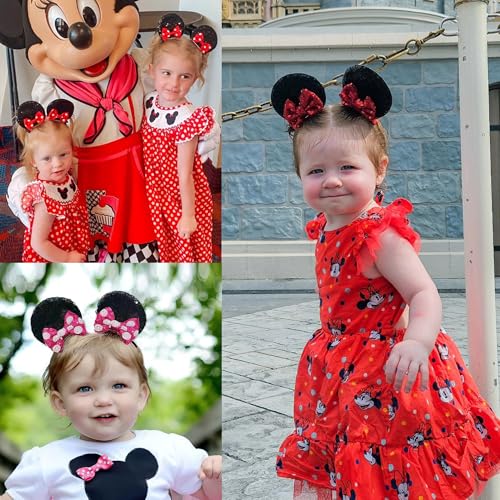 CellElection 8PCS Mouse Ears Hair Clips for Women Girls Mouse Bows Barrettes Hair Accessories for Party Favor Halloween Christmas - Image 2