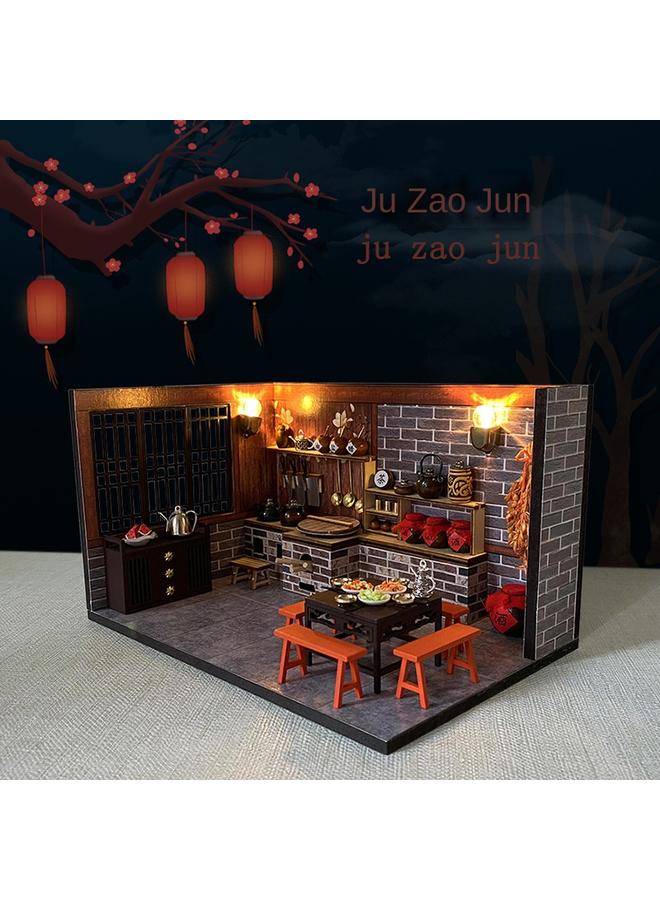 الأزرق جي دبليو منزل Meiyai diy كوخ قديم الطراز Yao Hua Han Ju الرجعية - Image 2