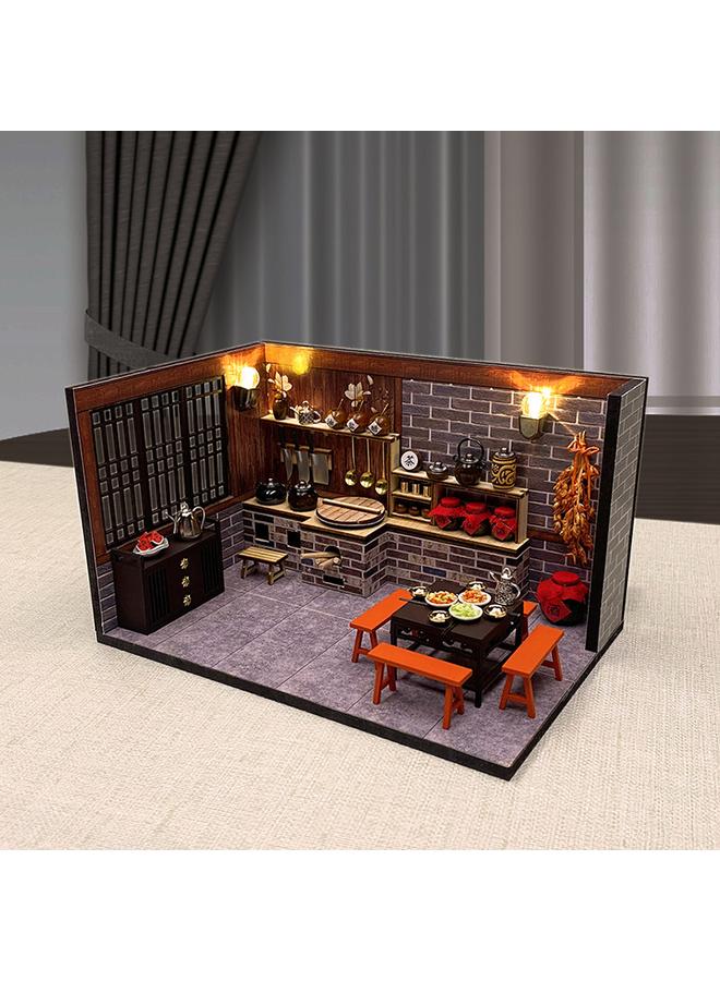 الأزرق جي دبليو منزل Meiyai diy كوخ قديم الطراز Yao Hua Han Ju الرجعية - Image 4