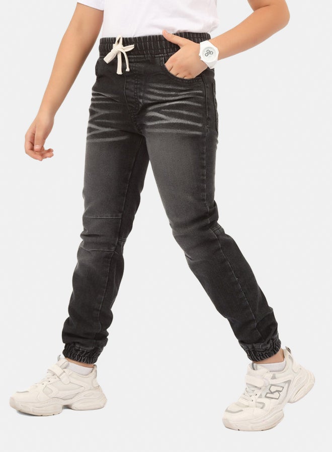 EGY WEAR Boys Dark Grey Jeans Pants - Image 1
