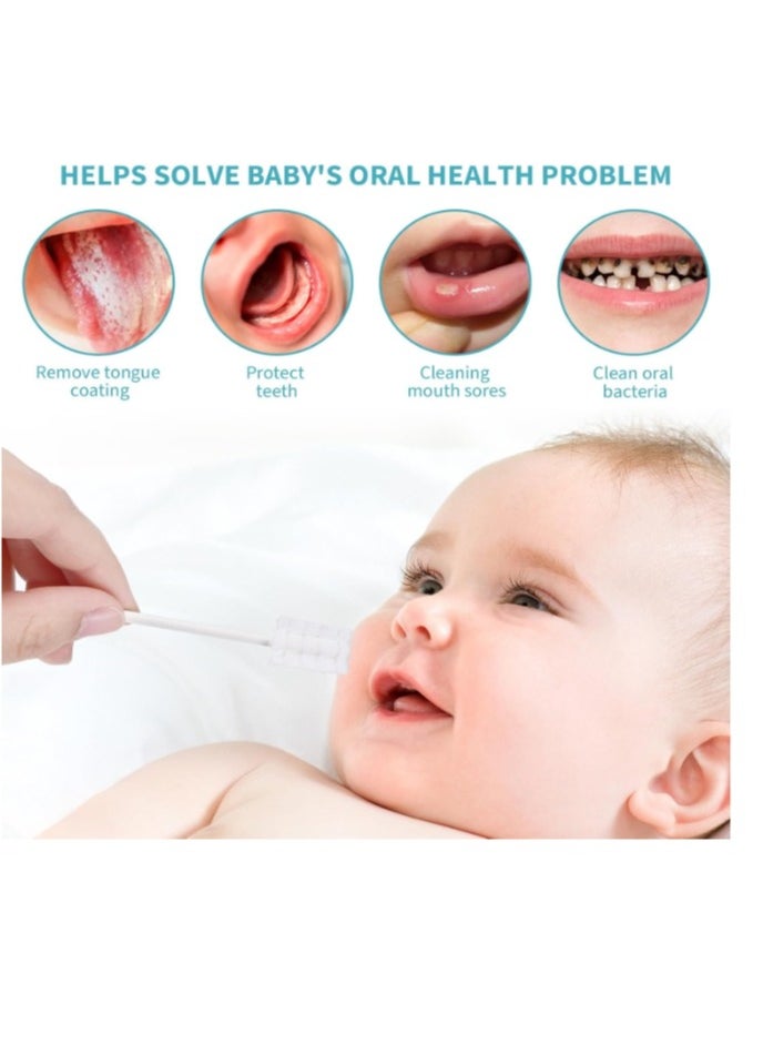 OASIS-TH 30pcs Oral Cleaner Toddler Oral Mouth Sponge Swabs Infant Tongue Cleaner Newborn Tongue Cleaner Oral Cleaning Tongue Brush Infant Tongue Wipes 0 - 36 Month  - Image 2