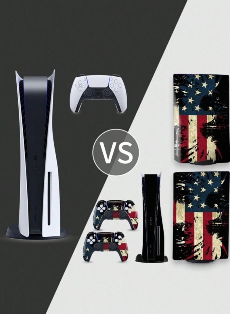 Full-Body Vinyl Skin Sticker Set for PS5 Disc Edition Scratch Water Resistant Protection  - Image 3