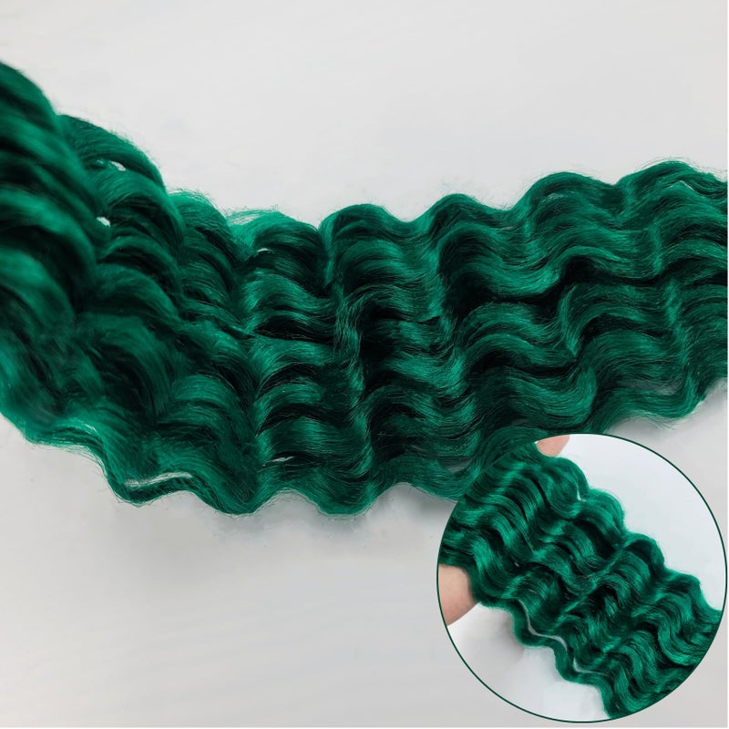 Leticia Green Braiding Hair Pre stretched Dark Green Boho Hair for Braiding Hypoallergenic Ez Braid Synthetic Knotless Itch Free Non Toxic Crochet Boho Braids - Image 5