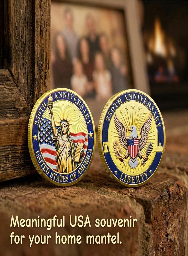 Habbiful 250 Anniversary Challenge Coin for Collectors 1776-2026 250th Anniversary Bald Eagle Liberty Coin Display (A) - Image 5