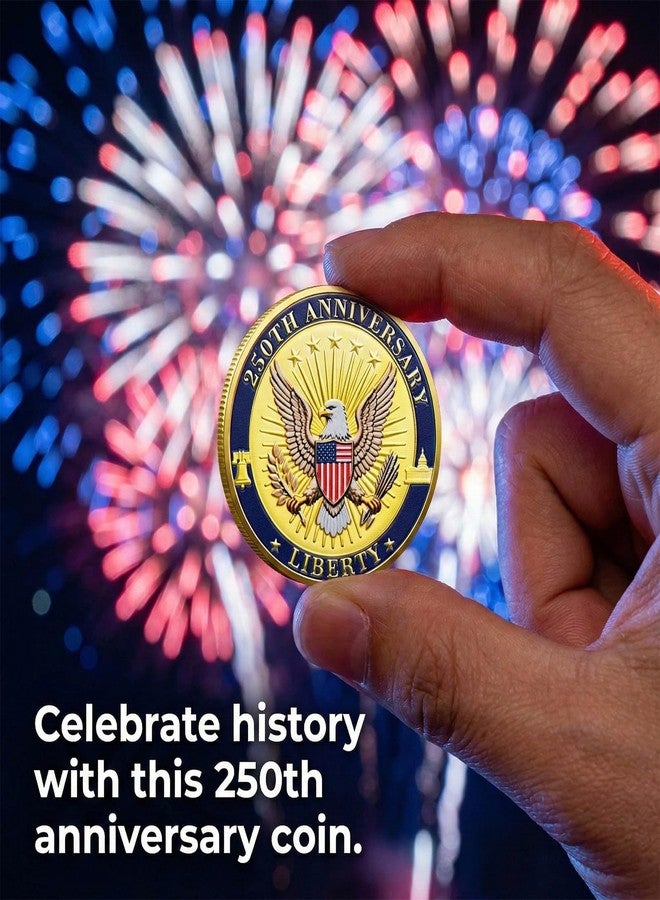 Habbiful 250 Anniversary Challenge Coin for Collectors 1776-2026 250th Anniversary Bald Eagle Liberty Coin Display (A) - Image 4