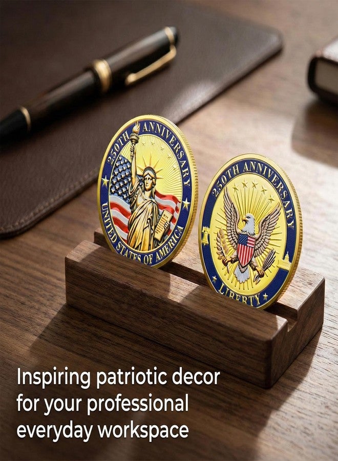 Habbiful 250 Anniversary Challenge Coin for Collectors 1776-2026 250th Anniversary Bald Eagle Liberty Coin Display (A) - Image 3