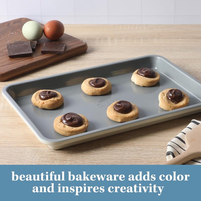 Sur La Table Kitchen Essentials Bake Sale 13 X 9 Inch PFOA, PFAS, PTFE Free Nonstick Cookie/Baking Sheet - Linen White - Image 3