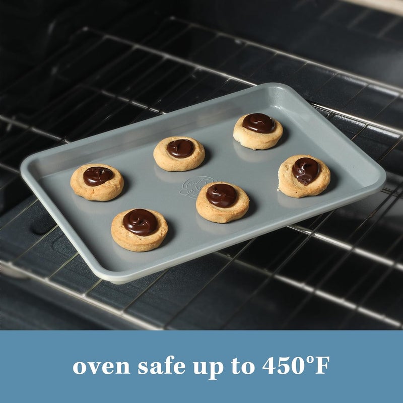 Sur La Table Kitchen Essentials Bake Sale 13 X 9 Inch PFOA, PFAS, PTFE Free Nonstick Cookie/Baking Sheet - Linen White - Image 4