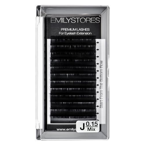 EMILYSTORES Lash Extensions 015mm Thickness J Curl Mixed Sizes 814mm Length Individual Volume Natural Eyelashes For Eyelash Extensions015JMixed 814mm - Image 2