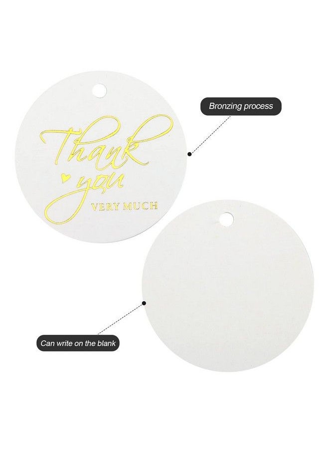 g2plus Highend Metallic Gold Thank You Tag100Pcs Gift Tags With String For Wedding Birthday Baby Shower Party Favor Thank You Very Much (White)  - Image 5