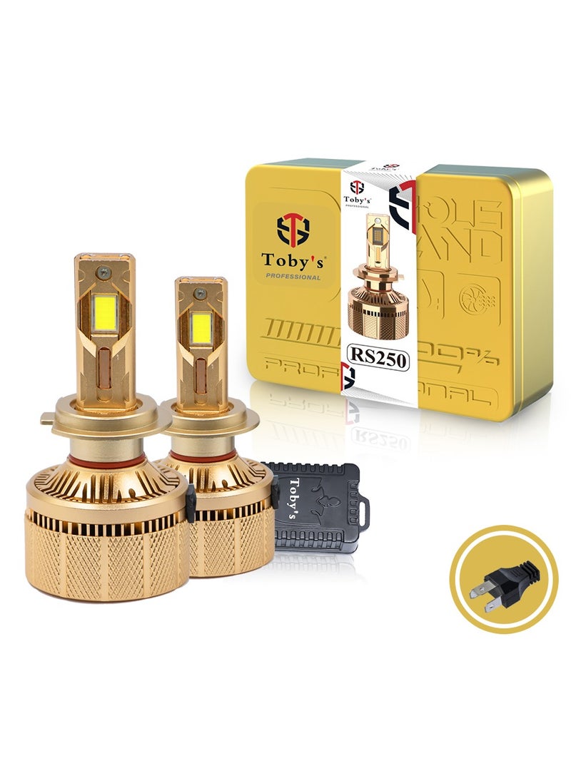 توبيز مصباح أمامي LED للسيارة RS250 H7 من Toby's أصلي بقوة 250 واط/القطعة وقوة 25000 لومن/القطعة ودرجة حرارة اللون 6500 كلفن - Image 1
