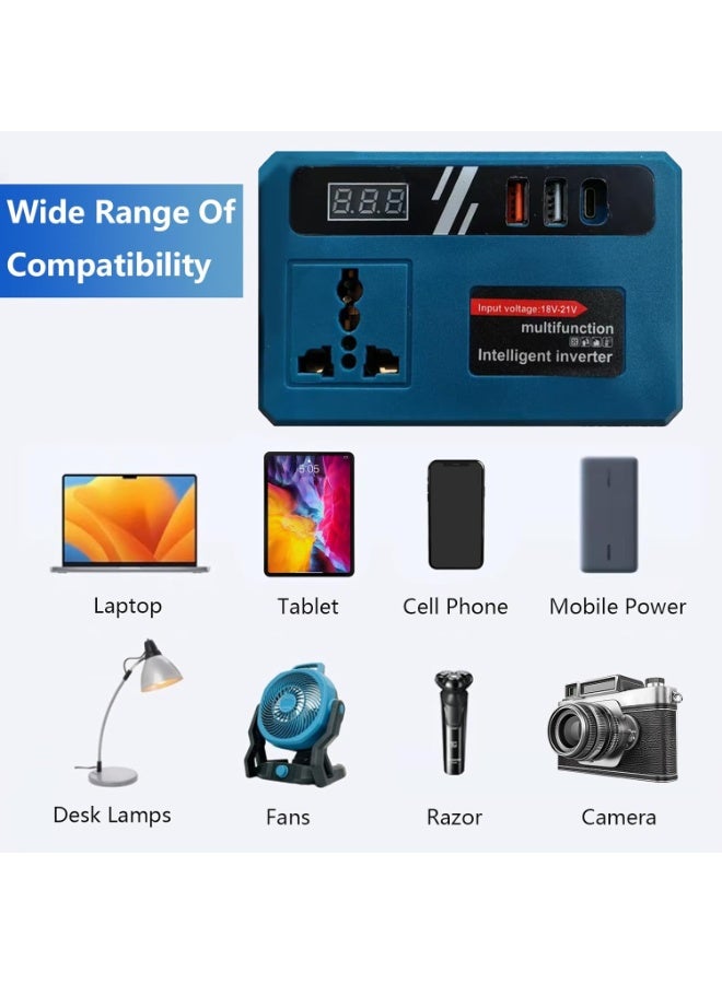 Labra محول طاقة ذكي متعدد الوظائف 3 دبوس | محول بطارية محمول مع منافذ USB وخرج كهربائي | مصدر طاقة للطوارئ للسيارة والسفر والمنزل - Image 4