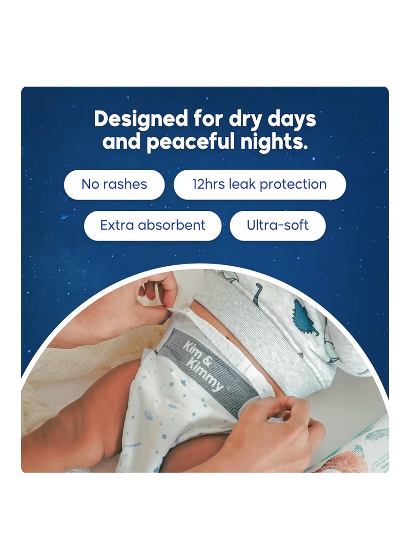 كيم آند كيمي حفاضات Kim & Kimmy الصديقة للبيئة، مقاس 6 (15-20 كجم)، 38 حفاضاً - حماية من التسرب لمدة 12 ساعة، تمنع الطفح الجلدي، لا تسبب الحساسية، فائقة النعومة وعالية الامتصاص - خالية من القسوة ونباتية - بتصاميم أيقونات مرحة - Image 3