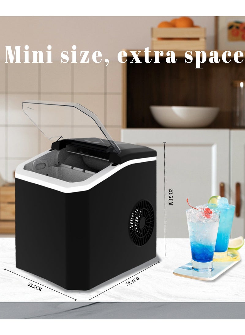 JoyousSto - Bullet Ice Cube Maker 12kg/24 Hrs Ice Making Capacity with 9pcs Ice in 8 Minutes Per Cycle|1.3 L Water Container Capacity with LED Indicator 1.3 L 110 W Black - Image 1