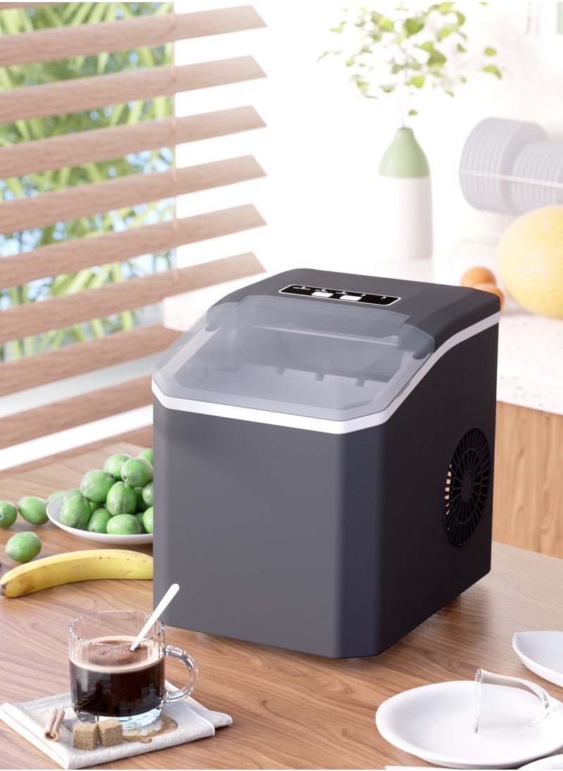 JoyousSto - Bullet Ice Cube Maker 12kg/24 Hrs Ice Making Capacity with 9pcs Ice in 8 Minutes Per Cycle|1.3 L Water Container Capacity with LED Indicator 1.3 L 110 W Black - Image 1
