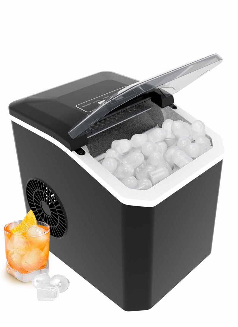 JoyousSto Bullet Ice Cube Maker 12kg/24 Hrs Ice Making Capacity with 9pcs Ice in 8 Minutes Per Cycle|1.3 L Water Container Capacity with LED Indicator 1.3 L 110 W Black  - Image 2