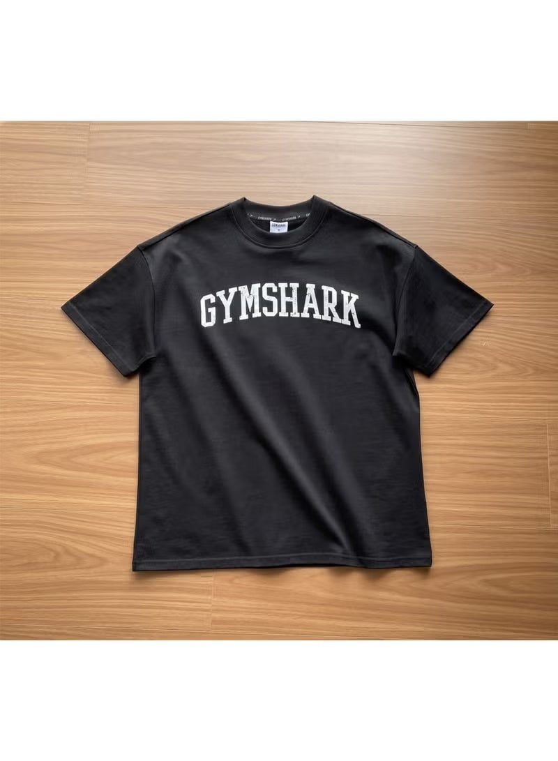 Gymshark Simple and loose cotton high-end breathable men's and women's fitness sports sweat absorbing soft short sleeved T-shirt - Image 1