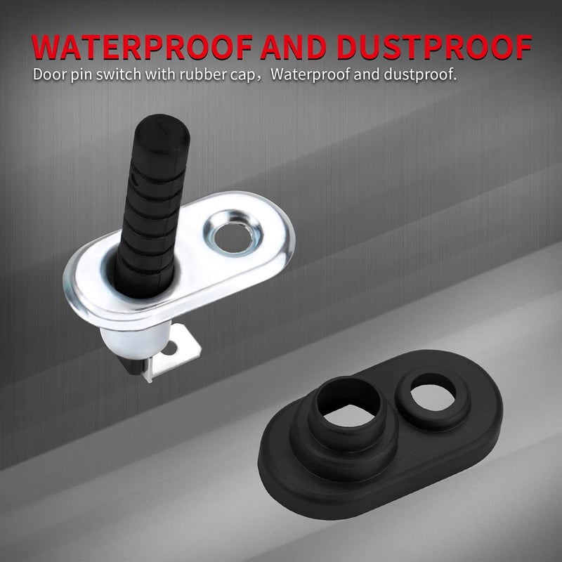 DAIERTEK Door Pin Switch 12V Alarm Hood Pin Switch Momentary Universal Adjustable Door Jamb Flange Light Hood Switch 20A 12 Volt Nickel Plated with Rubber Boot for Car Boat - Image 3