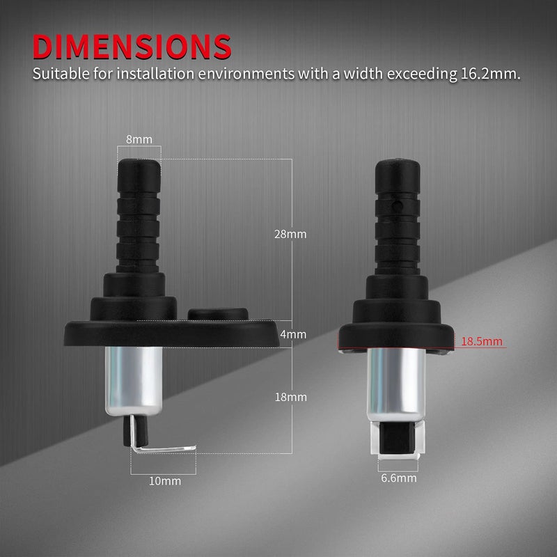 DAIERTEK Door Pin Switch 12V Alarm Hood Pin Switch Momentary Universal Adjustable Door Jamb Flange Light Hood Switch 20A 12 Volt Nickel Plated with Rubber Boot for Car Boat - Image 4