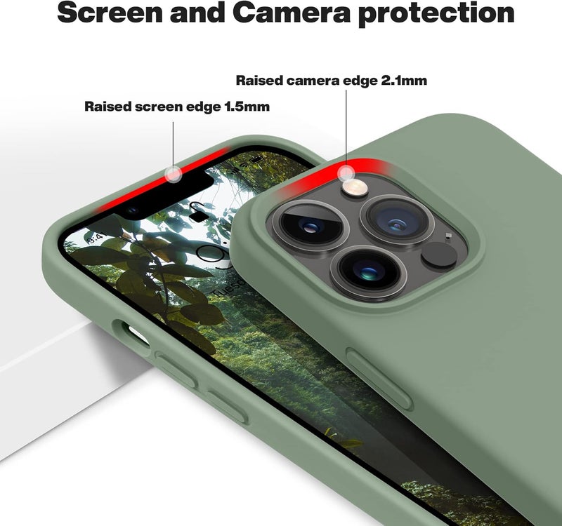 اوتوفلاي حافظة مصممة لـ iPhone 13 Pro Max، حافظة هاتف سيليكون مقاوم للصدمات رفيعة ونحيفة لـ iPhone 13 Pro Max 6.7 بوصة (أخضر كالك) - Image 5