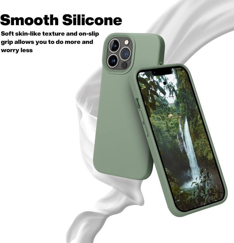 اوتوفلاي حافظة مصممة لـ iPhone 13 Pro Max، حافظة هاتف سيليكون مقاوم للصدمات رفيعة ونحيفة لـ iPhone 13 Pro Max 6.7 بوصة (أخضر كالك) - Image 2