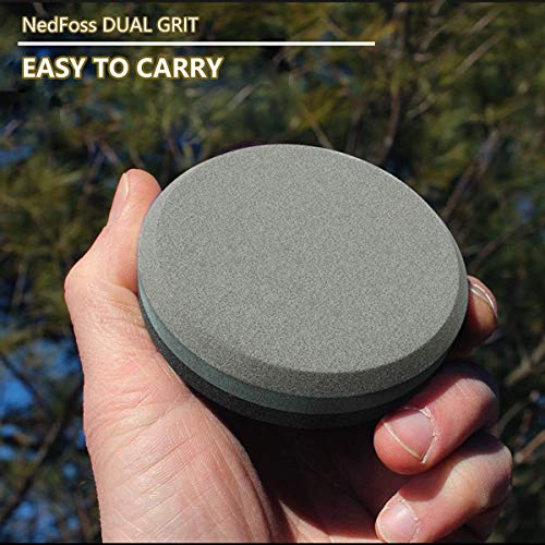 NedFoss Axe/Hatchet Sharpening Puck Whetstone Knife Sharpening Stone, Dual Grit Multi-Purpose Sharpener with Sheath - Image 2