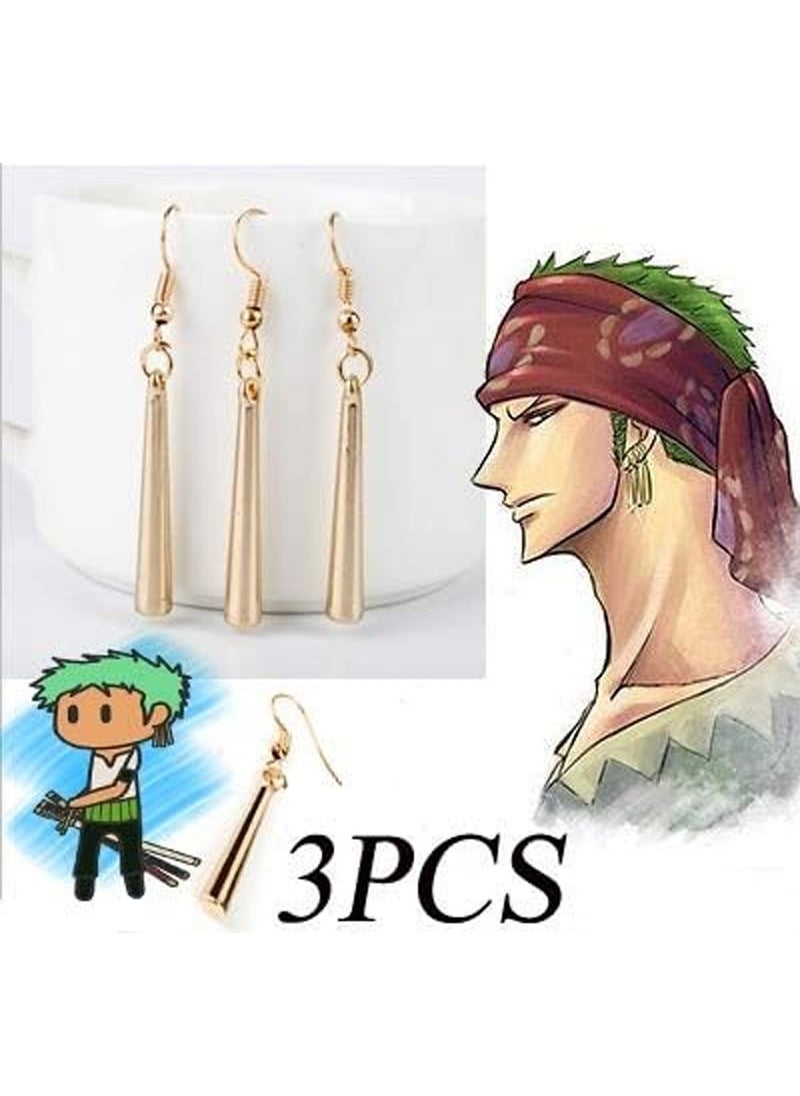 Generic One Piece Zoro Earrings Gold Clip On Anime Earrings Cosplay Earrings  - Image 1