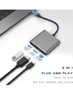 بيوينتي NEW USB-C to HDMI Multiport Adapter with Charging Port – 4K Converter, USB 3.0 Adapter, Compatible with Mac, iPad Pro, MacBook, Chromebook  - Image 2