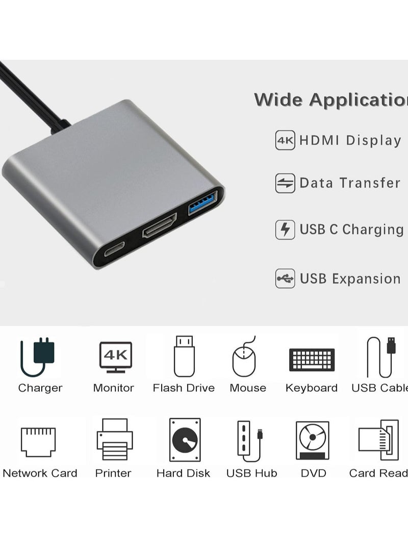 بيوينتي - NEW USB-C to HDMI Multiport Adapter with Charging Port – 4K Converter, USB 3.0 Adapter, Compatible with Mac, iPad Pro, MacBook, Chromebook - Image 1