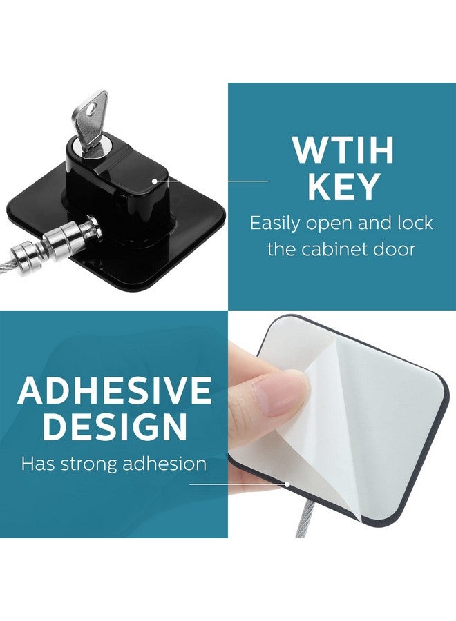 Hoteam 12 Pack Refrigerator Lock with 12 Keys Fridge Locks Combination Adhesive Child Safety Cabinet Freezer Door Lock Adult File Drawer Kitchen Appliance Furniture Closet(Black) - Image 2
