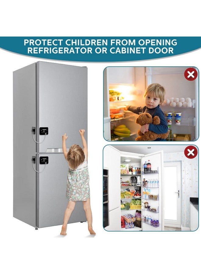 Hoteam 12 Pack Refrigerator Lock with 12 Keys Fridge Locks Combination Adhesive Child Safety Cabinet Freezer Door Lock Adult File Drawer Kitchen Appliance Furniture Closet(Black) - Image 4