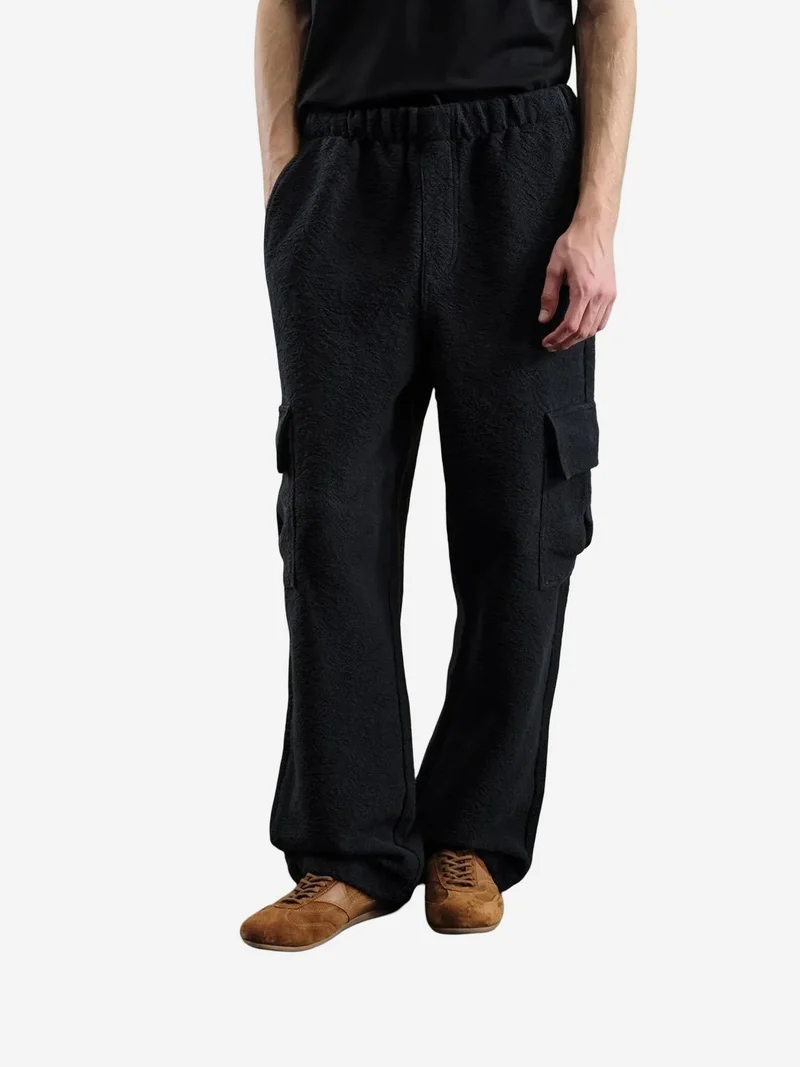 Giesto GIESTO Wide Leg Textured Pull-On Pants