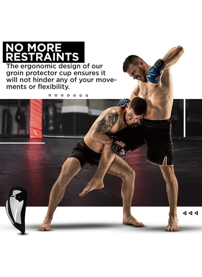 ار دي اكس - كأس RDX Groin لفنون القتال المختلطة والملاكمة والتدريب والمواي تاي، درع واقي مع فتحات تهوية ثلاثية لتدفق الهواء يستخدم للرجال في رياضة الكيك بوكسينج والجوجيتسو البرازيلي والكاراتيه وفنون القتال والتايكوندو والجوجيتسو البرازيلي والملاكمة - Image 1